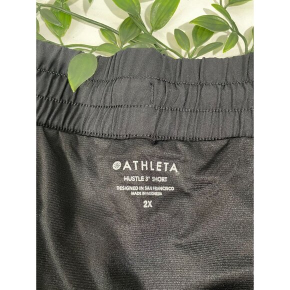 Athleta Hustle 3" Short 2X Featherweight Stretch Black Recycled - Picture 8 of 16